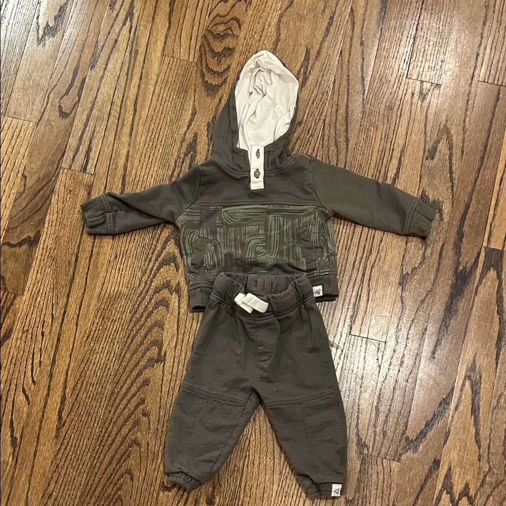 Kids Matching Set in Olive Green